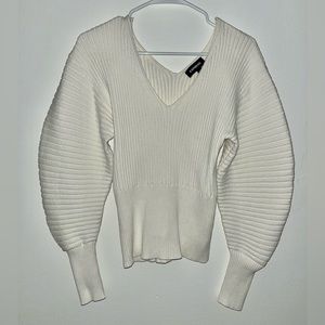 Express Cream Cropped Sweater